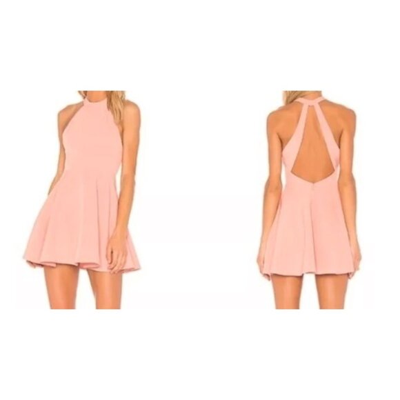 NBD Leo Salmon Polyester Blend Halter Mini Dress - Picture 8 of 8